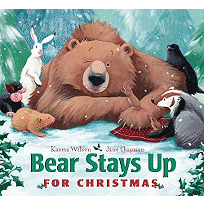 Cover of holiday book for kids: Bear Stays Up for Christmas by Karma Wilson and Jane Chapman