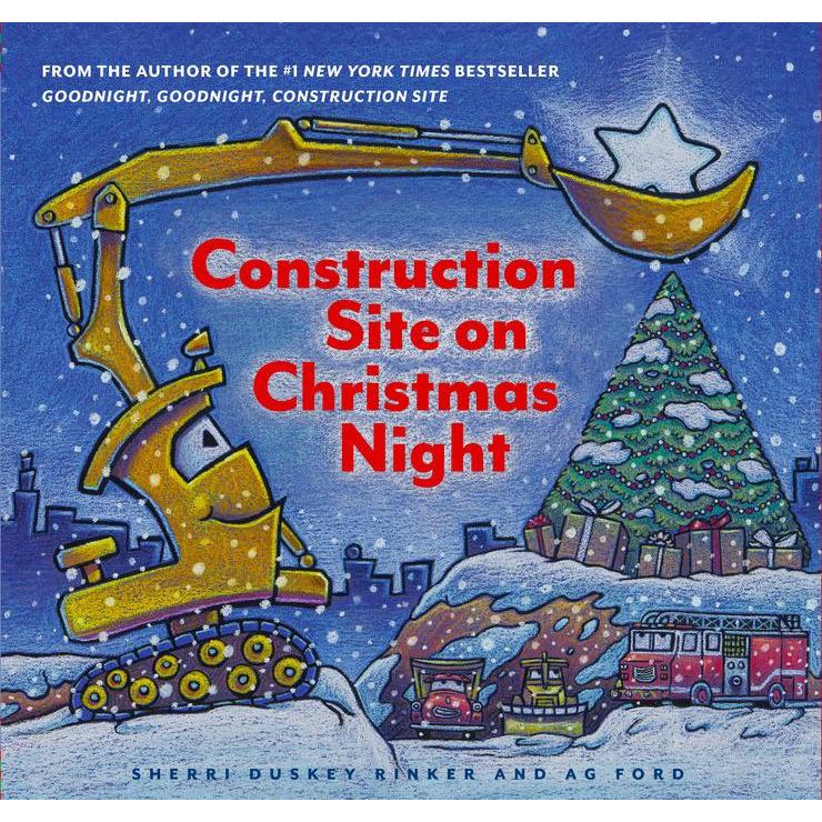 Cover of holiday book for kids: Construction Site on Christmas Night by Sherri Duskey Rinker and Ag Ford