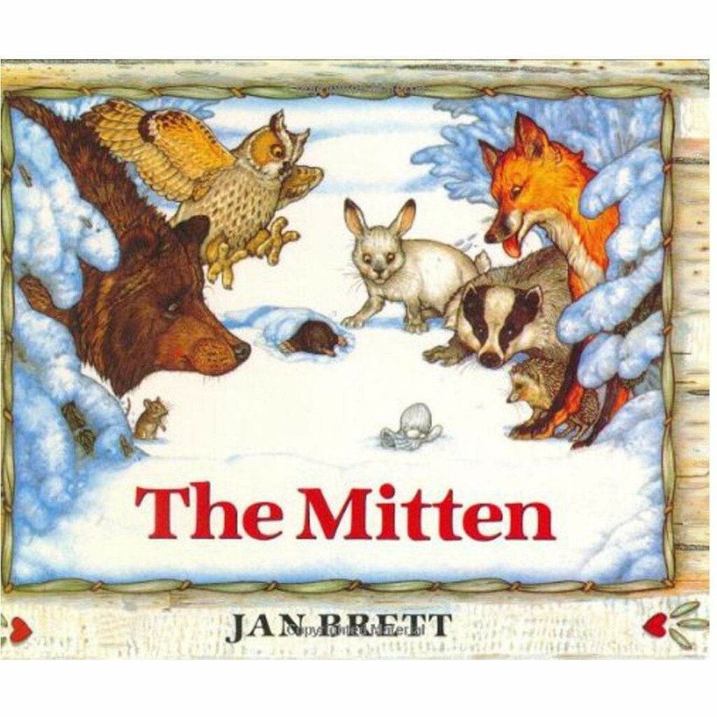 Cover of holiday book for kids: The Mitten by Jan Brett